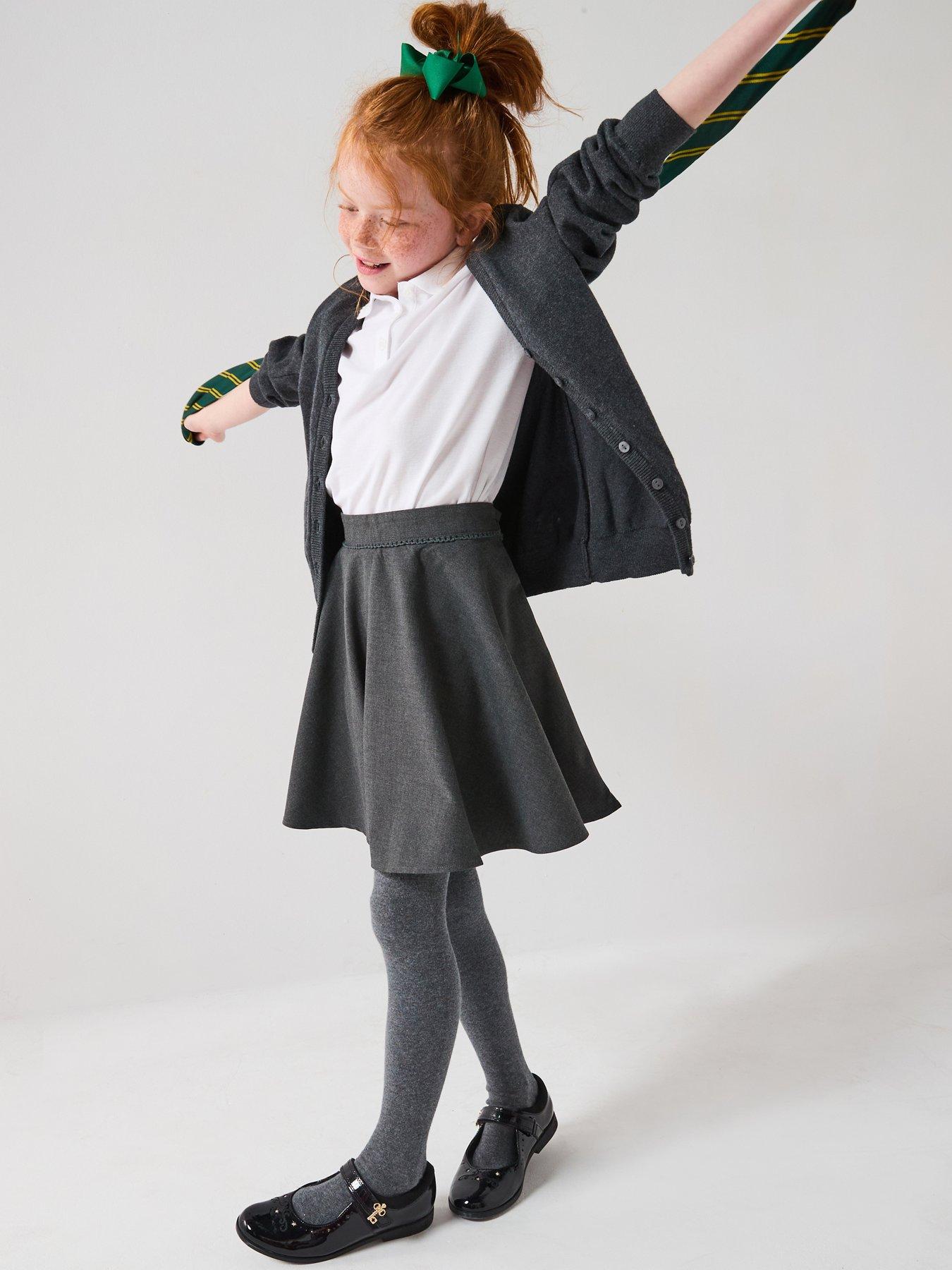 the-very-collection-girls-2-pack-woven-skater-school-skirts-grey