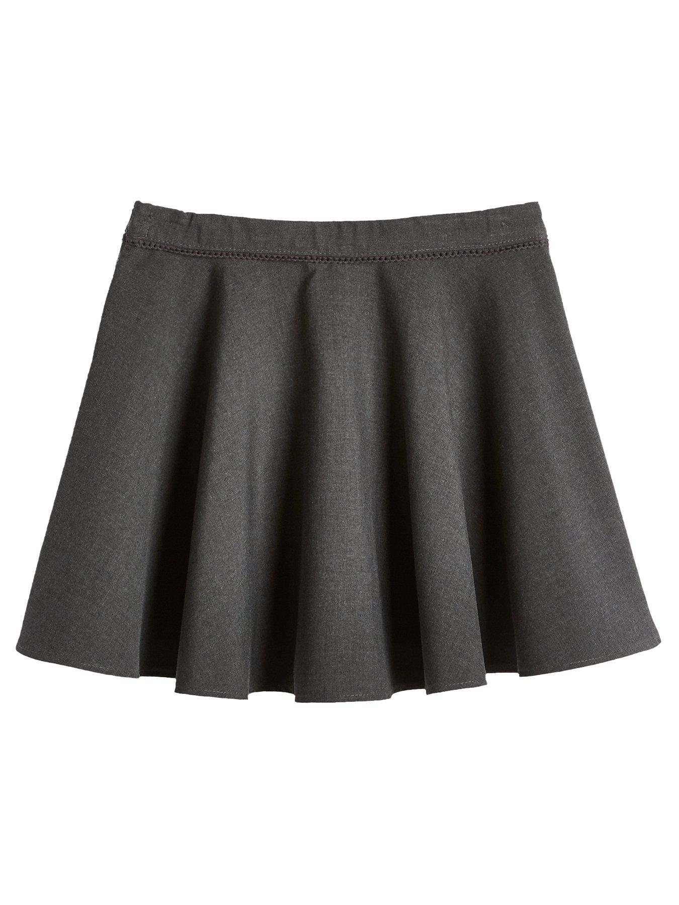  image of the-very-collection-girls-2-pack-woven-skater-school-skirts-grey