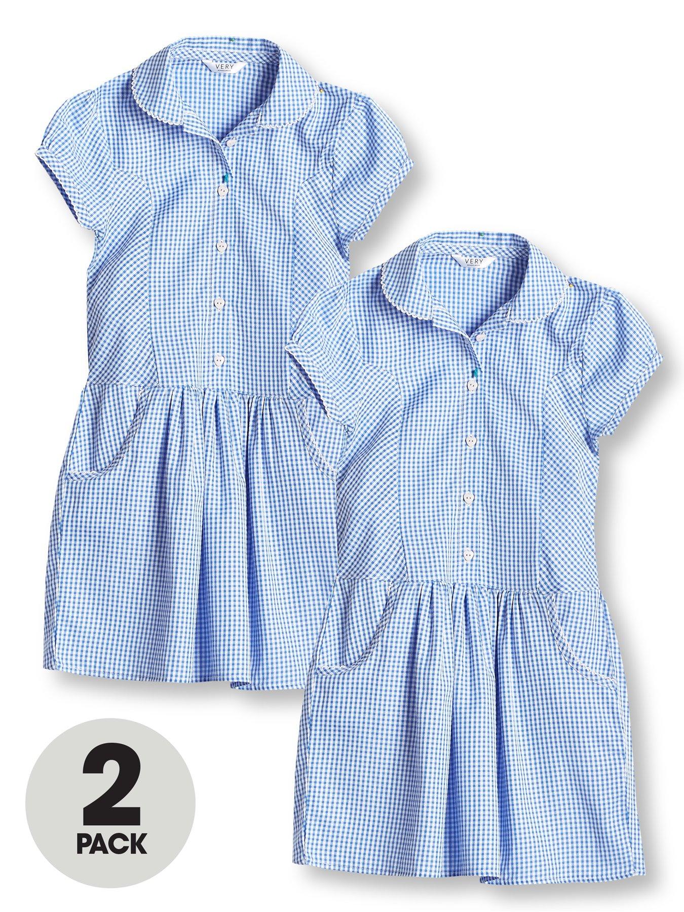 girls navy gingham school dress