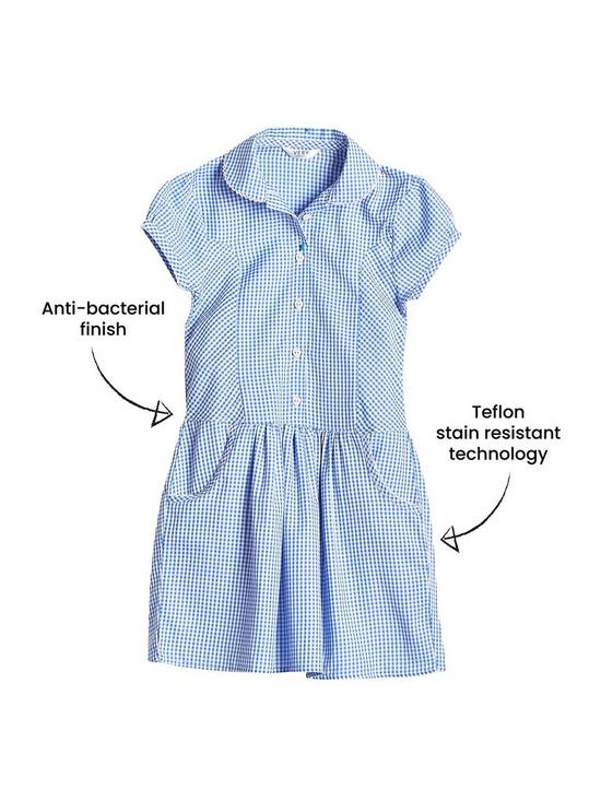 back image of v-by-very-girls-2-pack-drop-waist-gingham-water-repellentnbspschool-summer-dress-blue