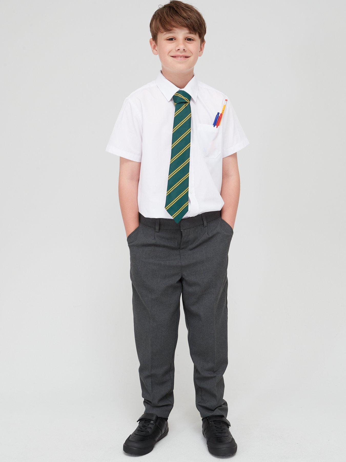  image of v-by-very-boys-2-pack-plus-size-regular-leg-school-trousers-grey
