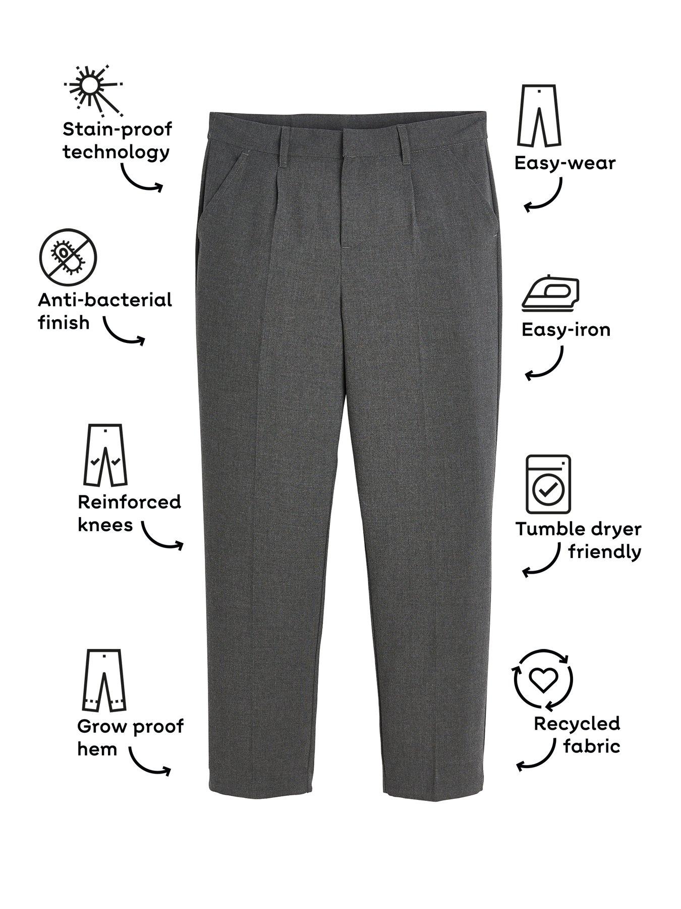  image of v-by-very-boys-2-pack-plus-size-regular-leg-school-trousers-grey