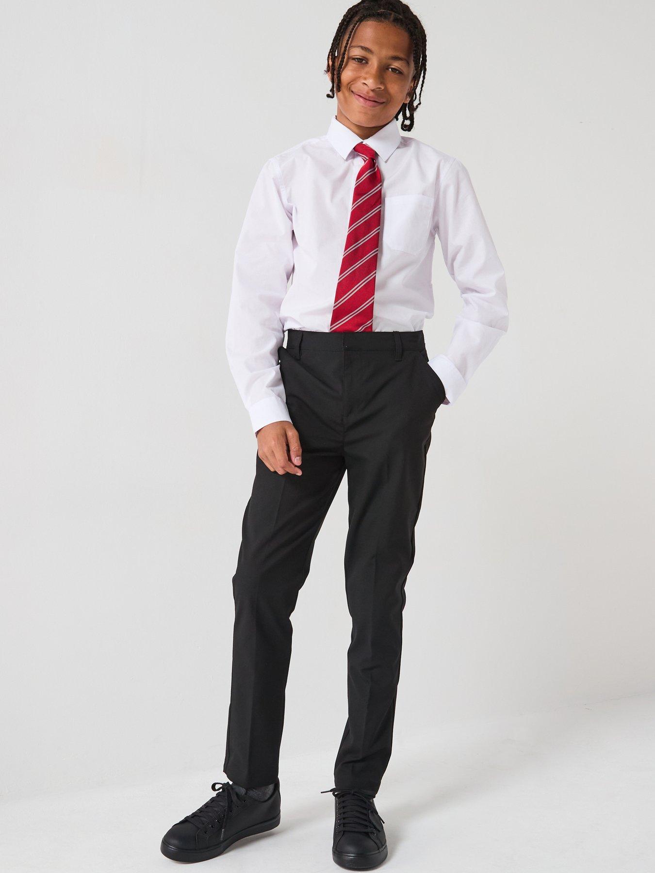 Image 6 of 6 of V by Very Boys 2 Pack Plus Size Regular Leg School Trousers - Grey