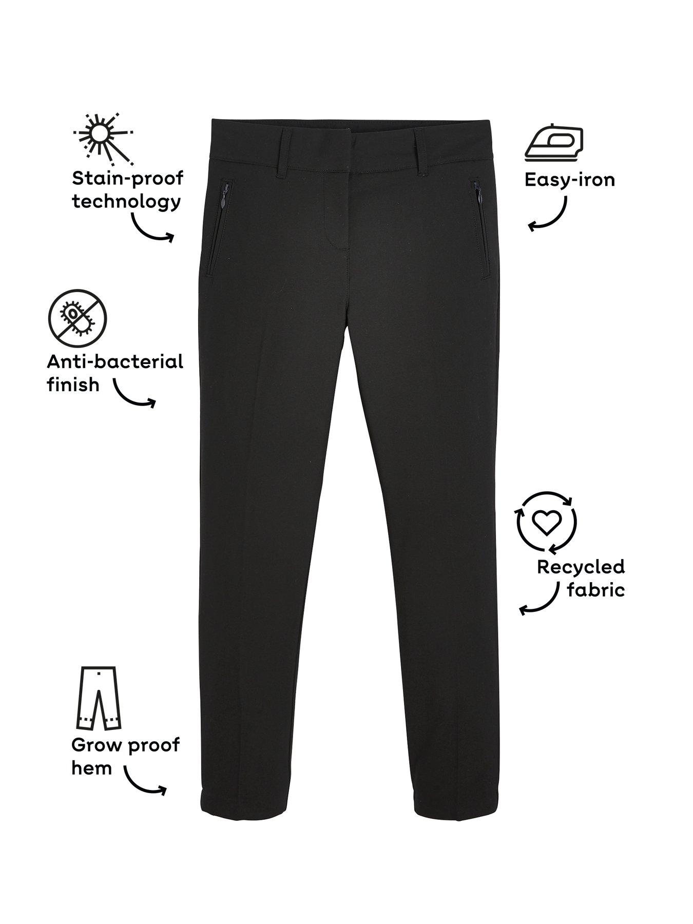 Image 4 of 6 of V by Very Girls 2 Pack Skinny Fit&nbsp;School Trousers - Black