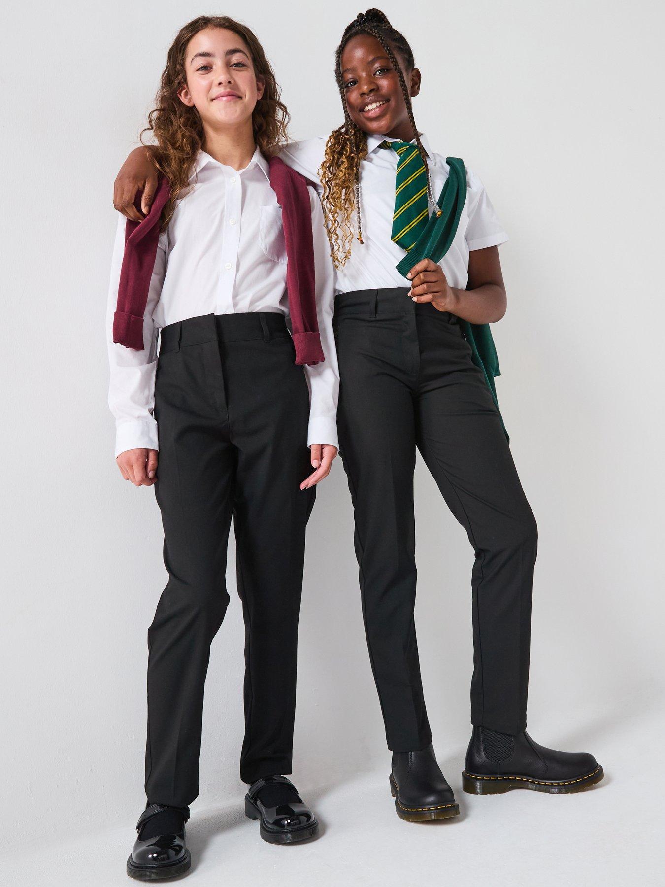 Image 6 of 6 of V by Very Girls 2 Pack Skinny Fit&nbsp;School Trousers - Black
