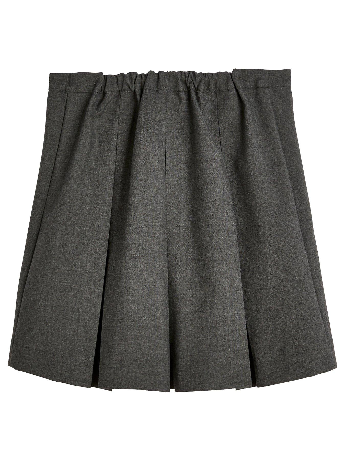  image of the-very-collection-girls-2-pack-classic-pleated-school-skirts-grey
