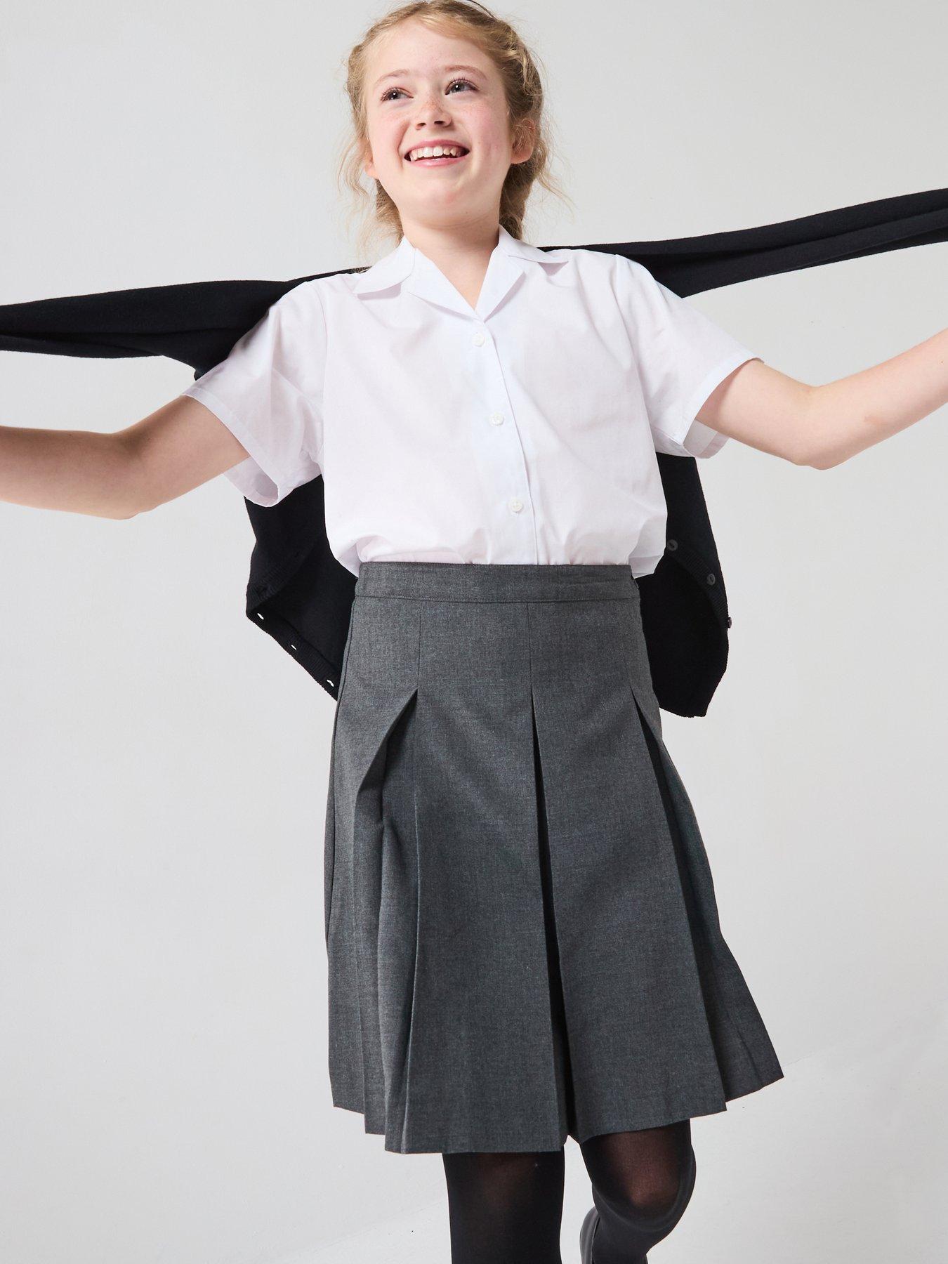Image 7 of 7 of Everyday Girls 2 Pack Classic Pleated School Skirts - Grey
