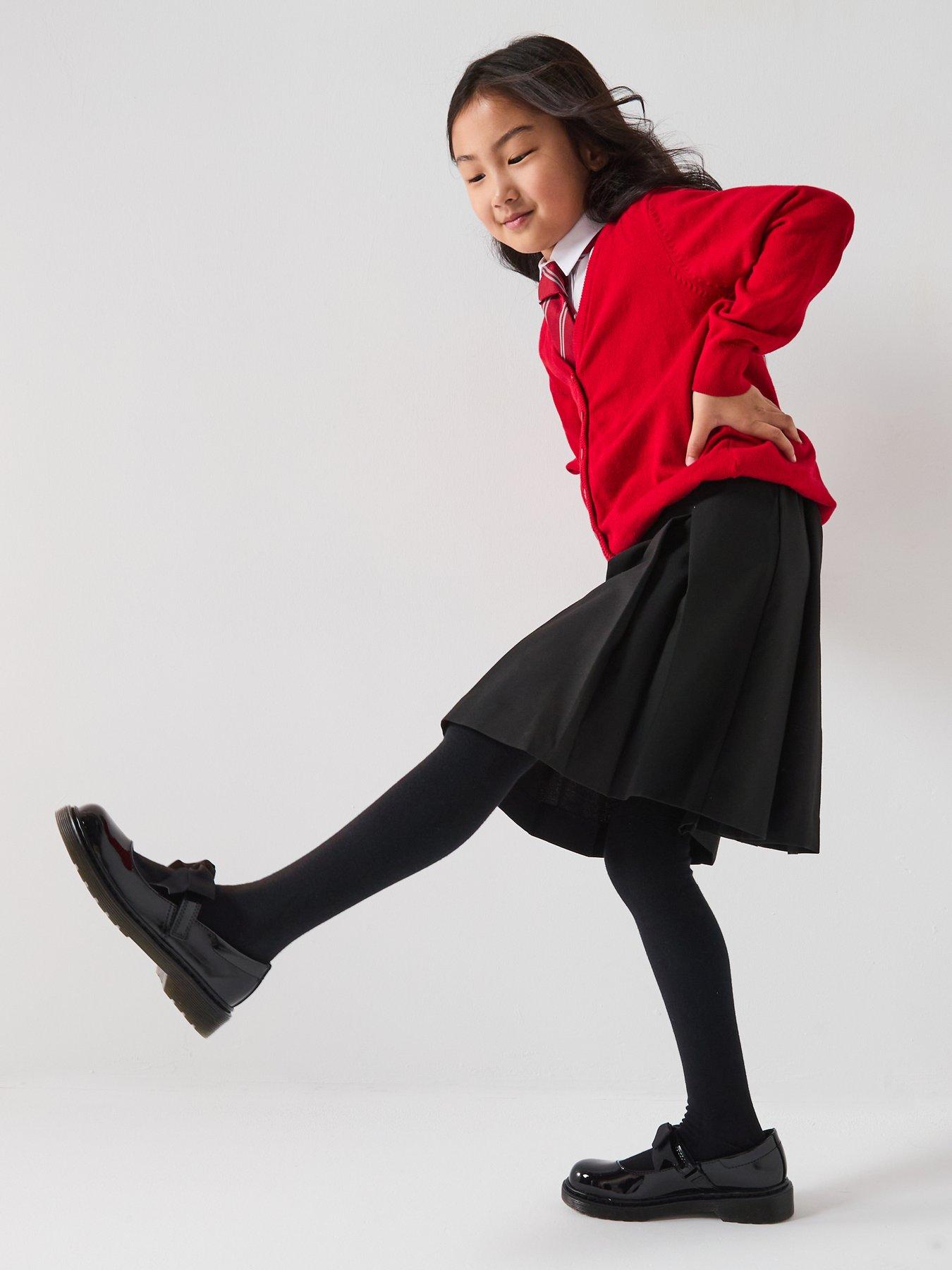 The Very Collection Girls 2 Pack Classic Pleated Water-Repellent School Skirts - Black