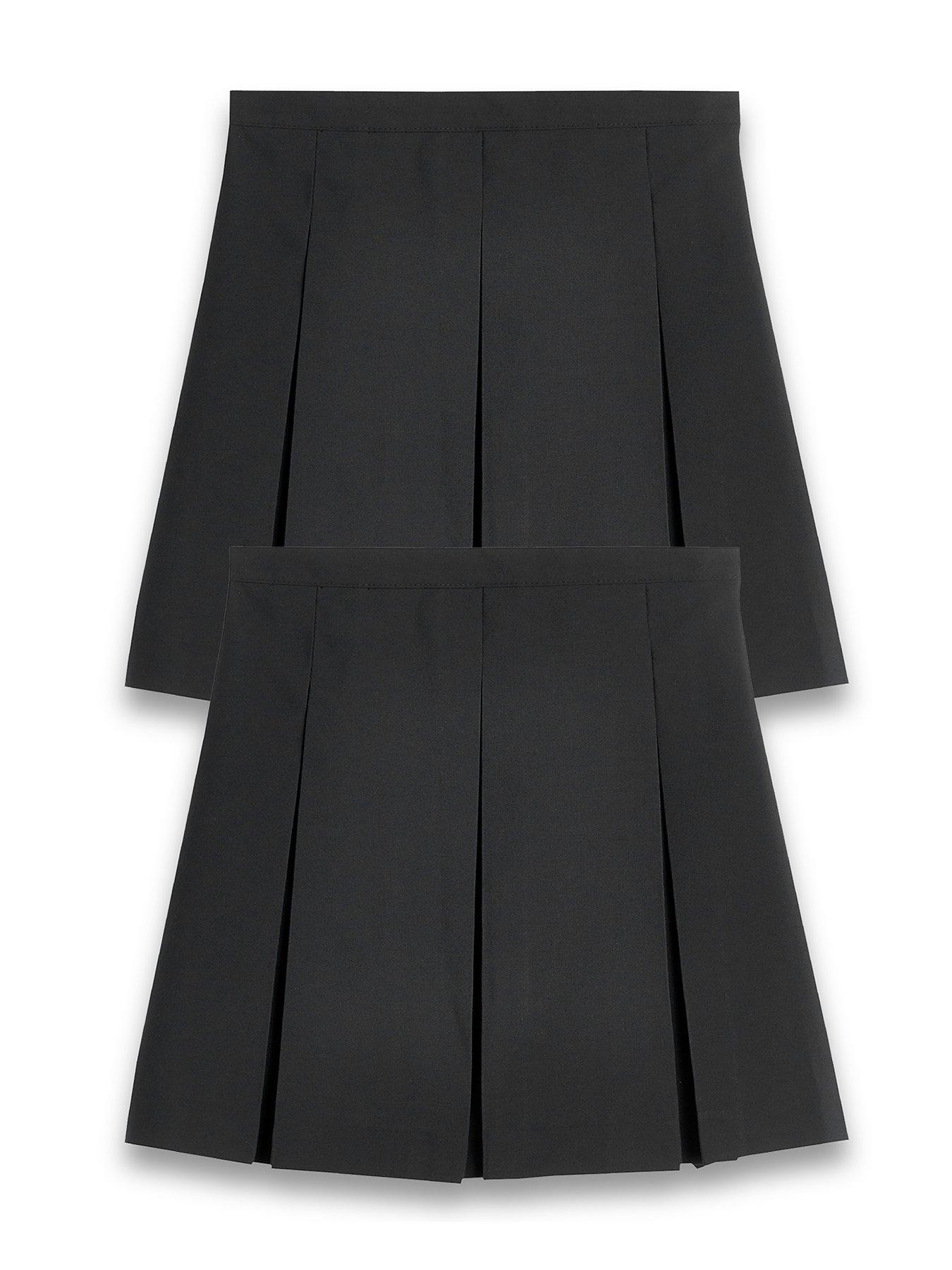 Image 2 of 6 of The Very Collection Girls 2 Pack Classic Pleated Water-Repellent&nbsp;School Skirts - Black