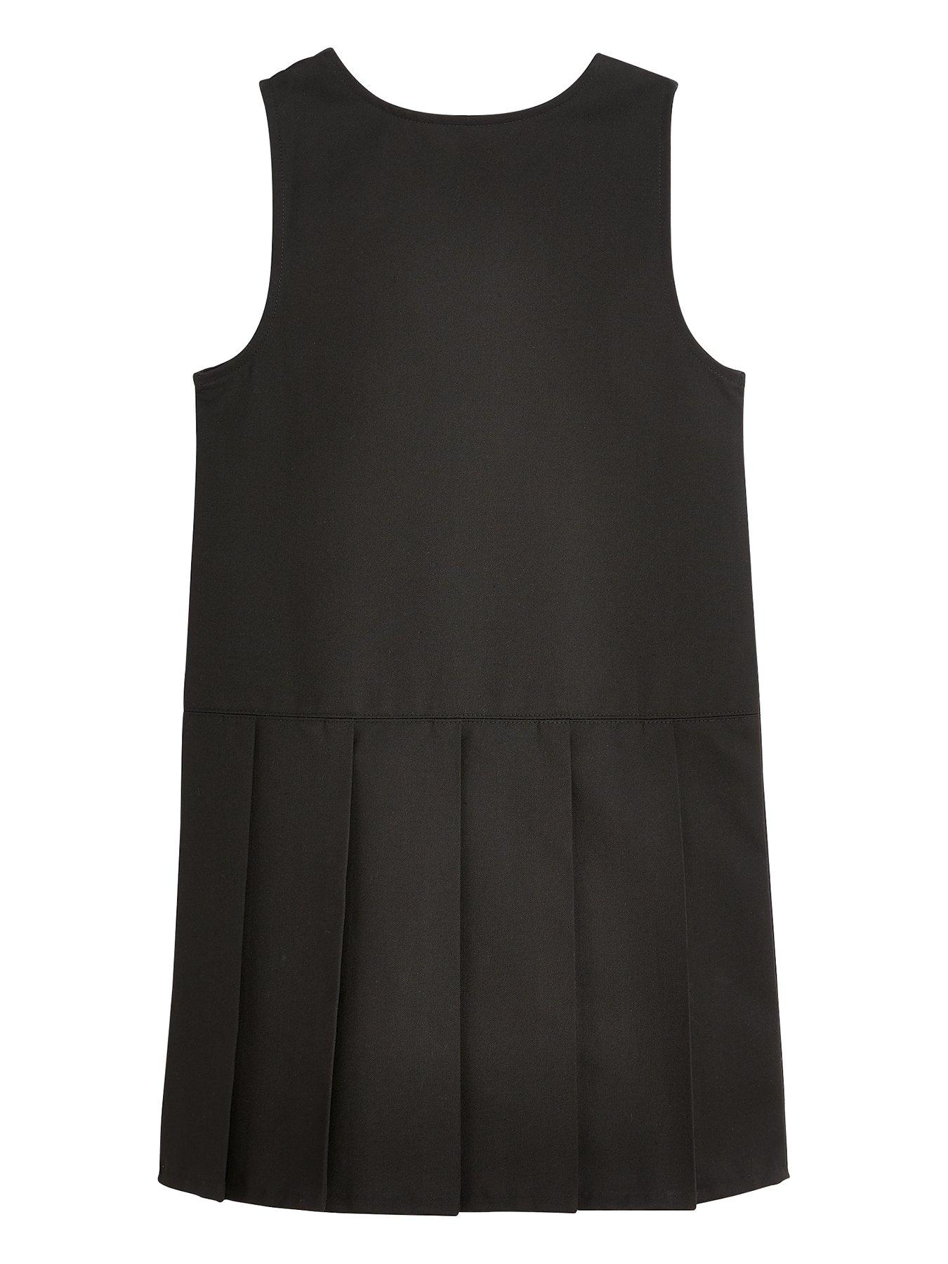 Image 3 of 6 of The Very Collection Girls 2 Pack Water-Repellent Zip Front Pinafore Dress - Black