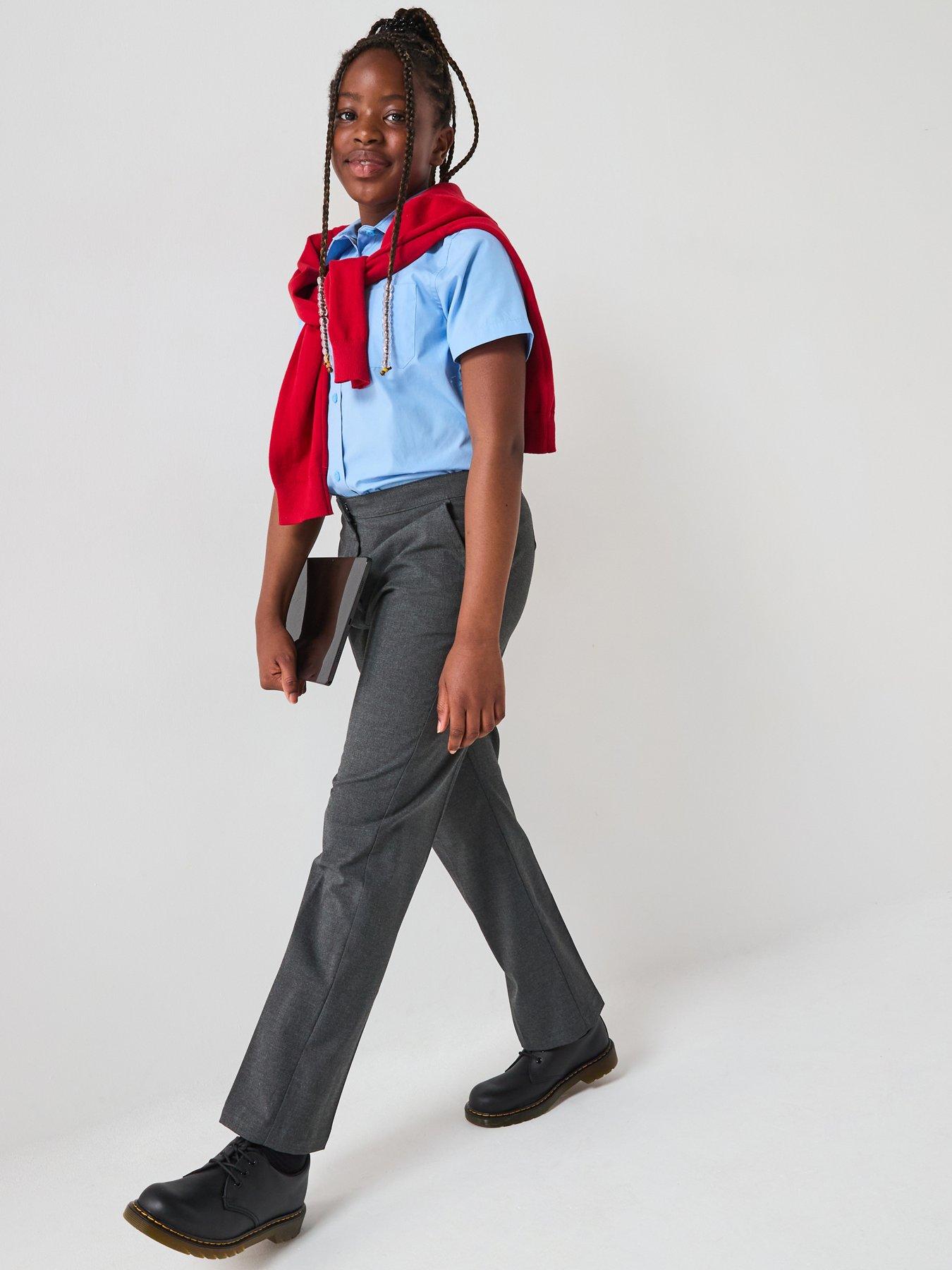 the-very-collection-girls-2-pack-woven-school-trouser-plus-size-grey