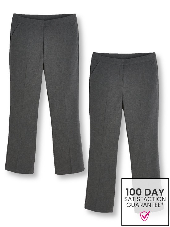 front image of v-by-very-girls-2-pack-woven-school-trouser-plus-size-grey