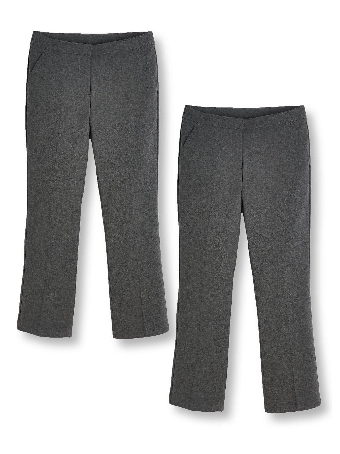Image 2 of 6 of The Very Collection Girls 2 Pack Woven School Trouser Plus Size - Grey