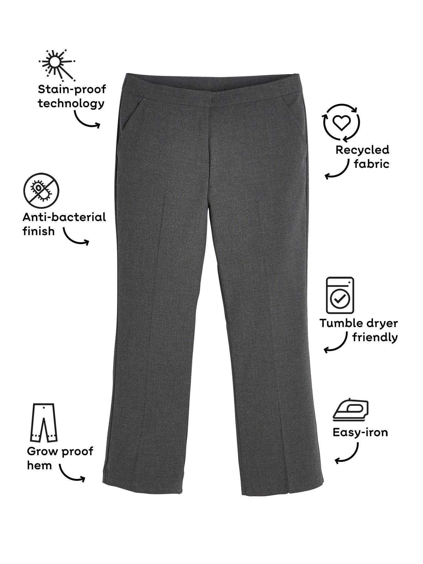 Image 4 of 6 of The Very Collection Girls 2 Pack Woven School Trouser Plus Size - Grey