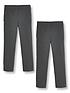  image of v-by-very-girls-2-pack-woven-school-trouser-regular-fit-grey