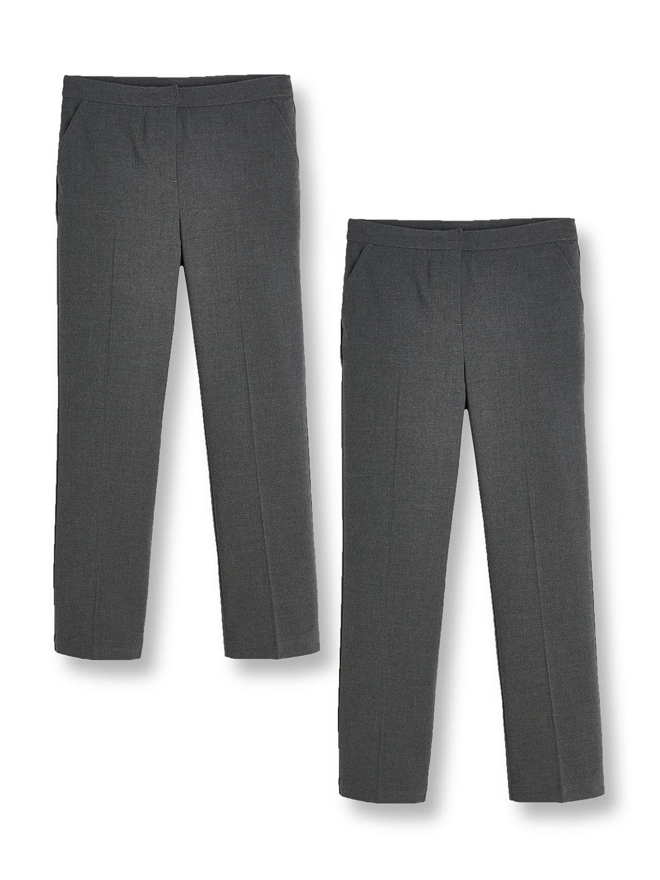 Image 2 of 6 of The Very Collection Girls 2 Pack Woven School Trouser Regular Fit - Grey