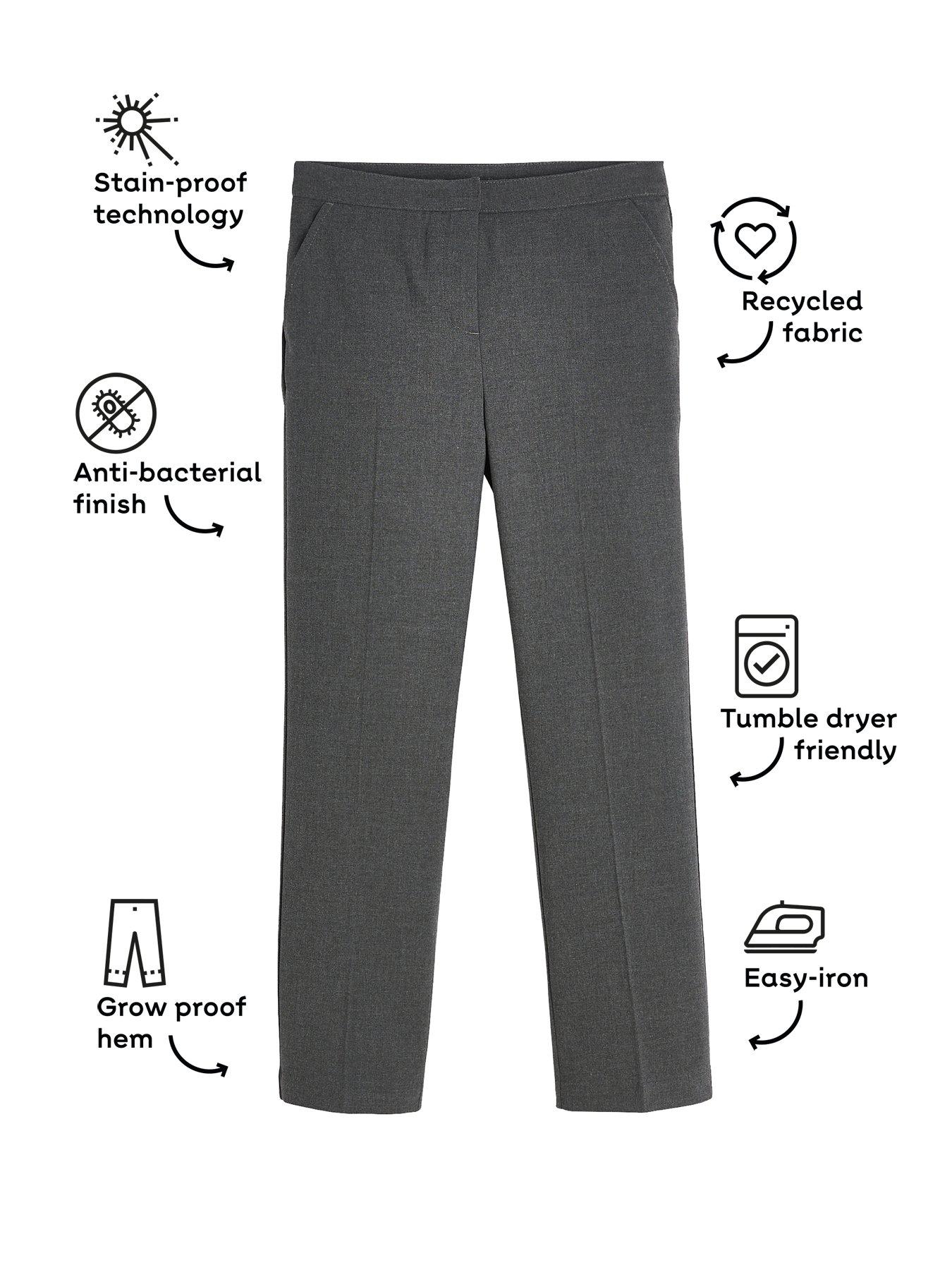 Image 4 of 6 of The Very Collection Girls 2 Pack Woven School Trouser Regular Fit - Grey