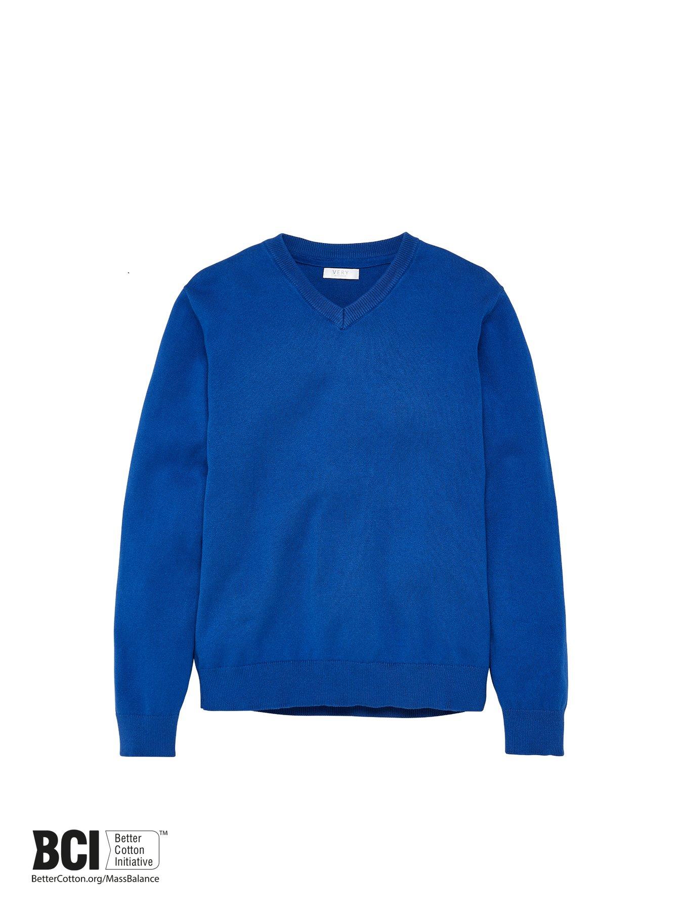 Image 3 of 4 of The Very Collection Unisex 2 Pack V-Neck School Jumper - Royal