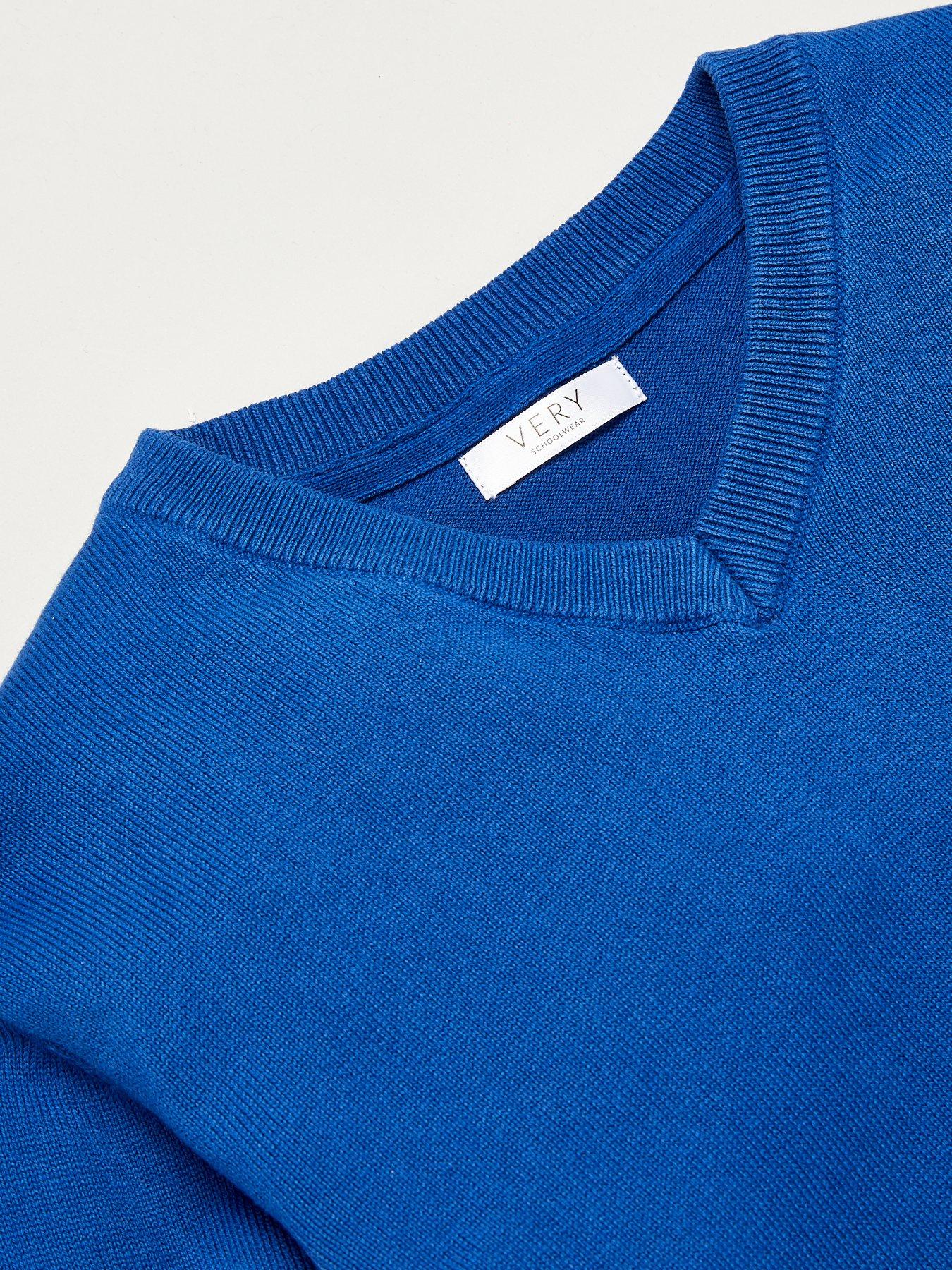 Image 4 of 4 of The Very Collection Unisex 2 Pack V-Neck School Jumper - Royal