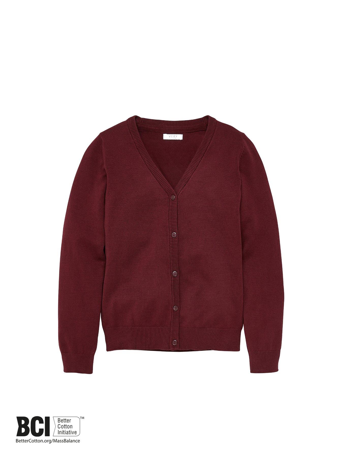 Image 4 of 6 of Everyday Girls 2 Pack School Cardigans - Burgundy