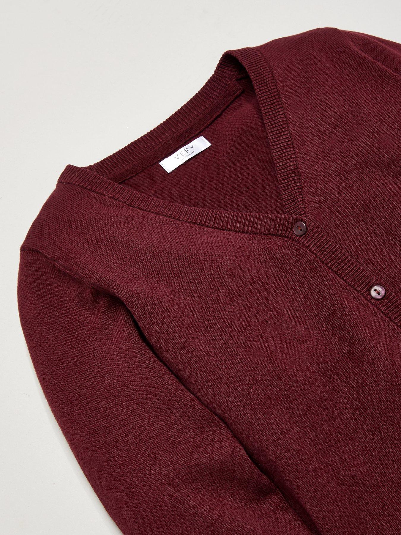 Image 5 of 6 of Everyday Girls 2 Pack School Cardigans - Burgundy