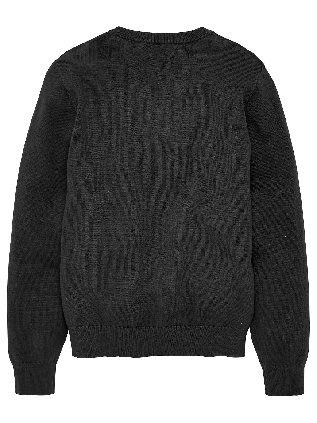 Round neck outlet black school jumper