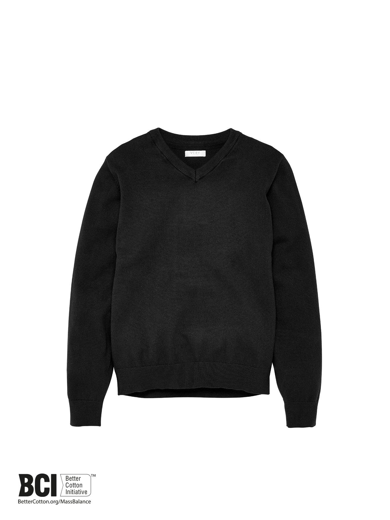 Image 4 of 6 of The Very Collection Unisex 2 Pack V-Neck School Jumper - Black