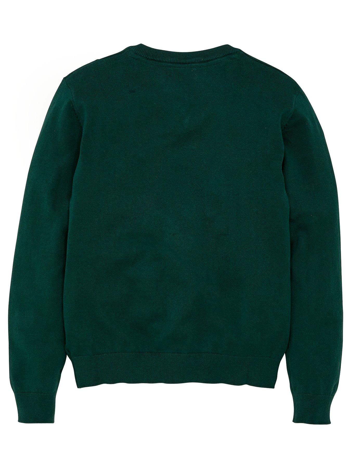  image of everyday-unisex-2-pack-v-neck-school-jumpers-green
