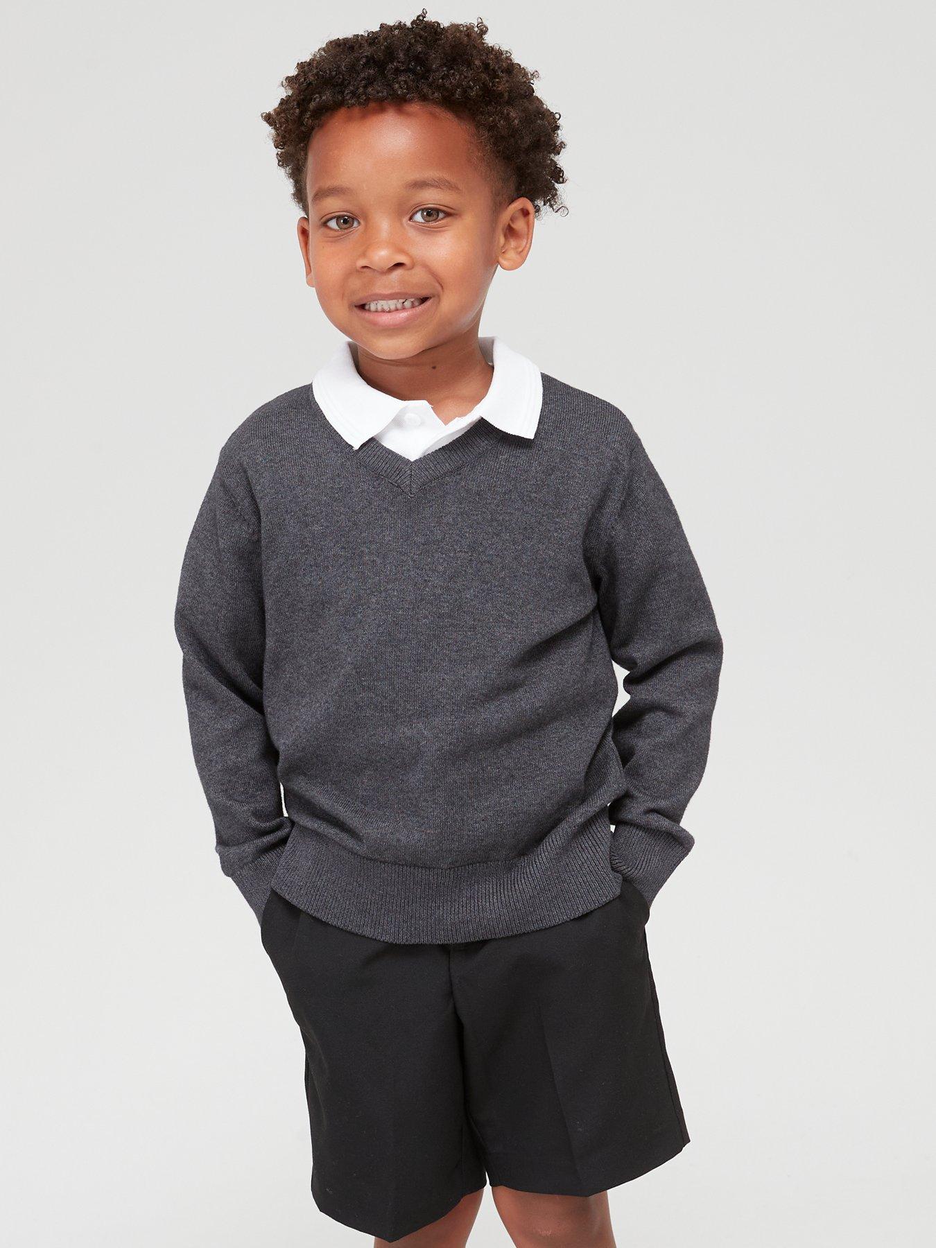everyday-unisex-2-pack-v-neck-school-jumper-charcoal