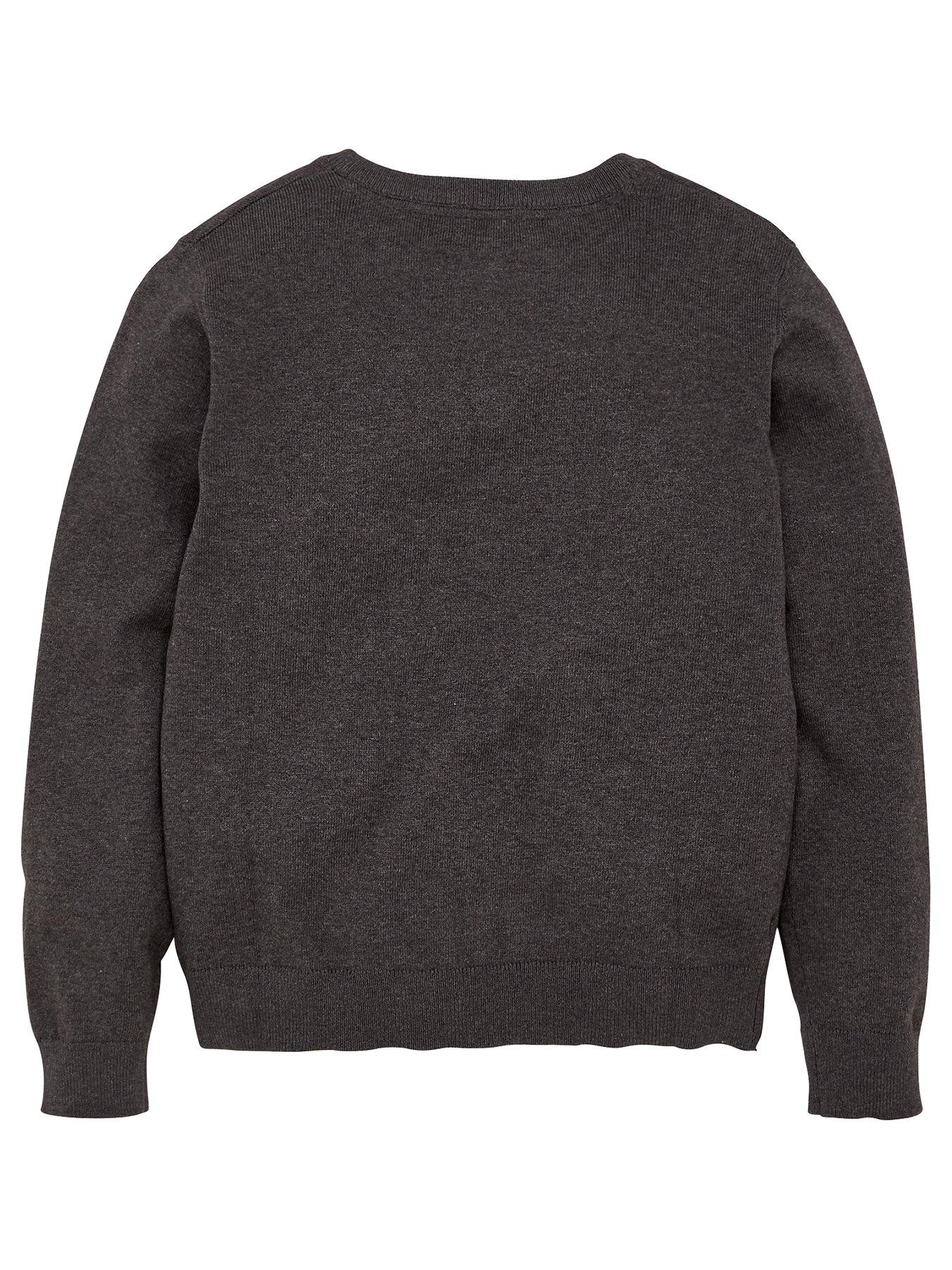 Image 3 of 6 of The Very Collection Unisex 2 Pack V-Neck School Jumper - Charcoal