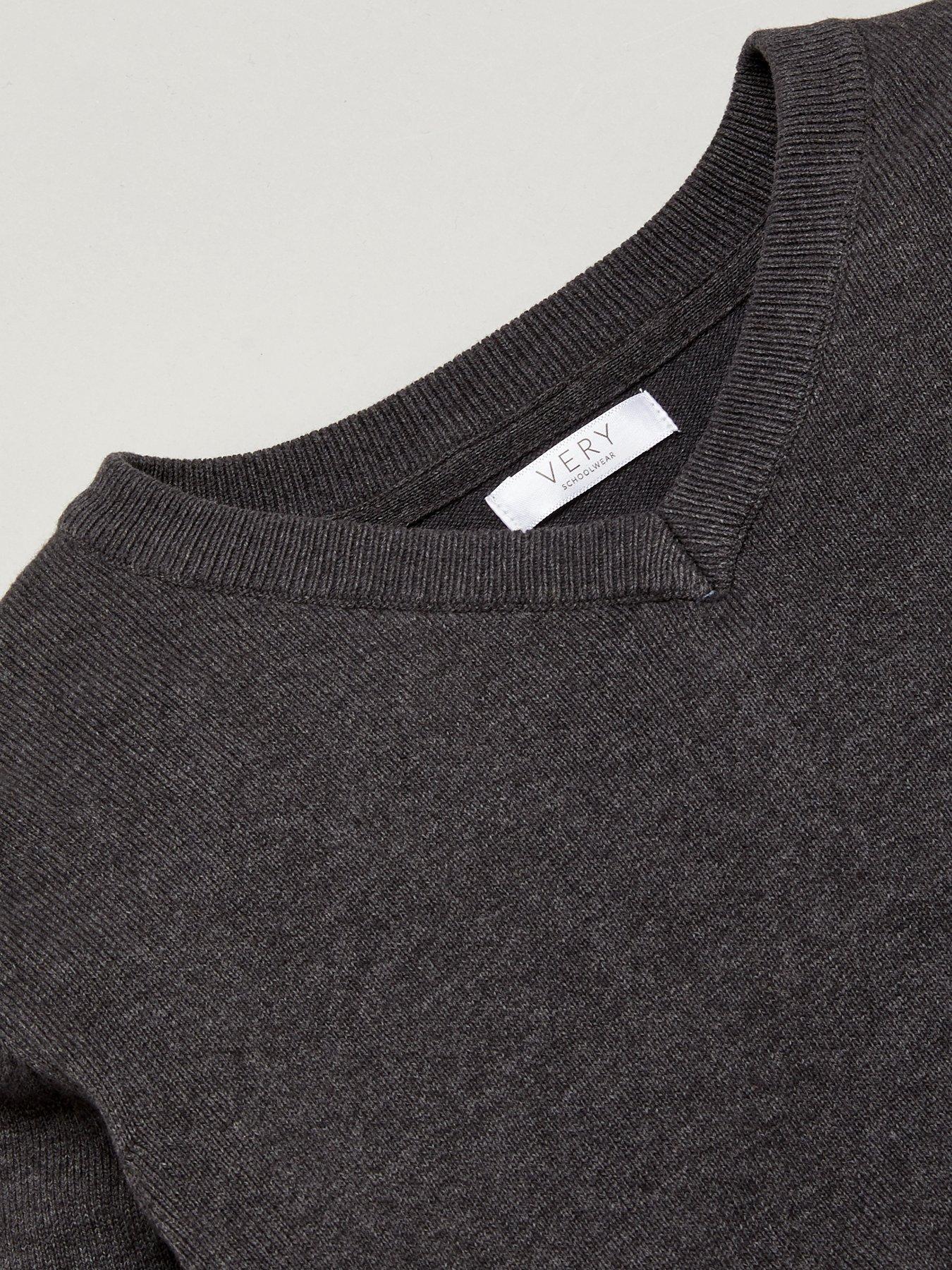 Image 5 of 6 of The Very Collection Unisex 2 Pack V-Neck School Jumper - Charcoal