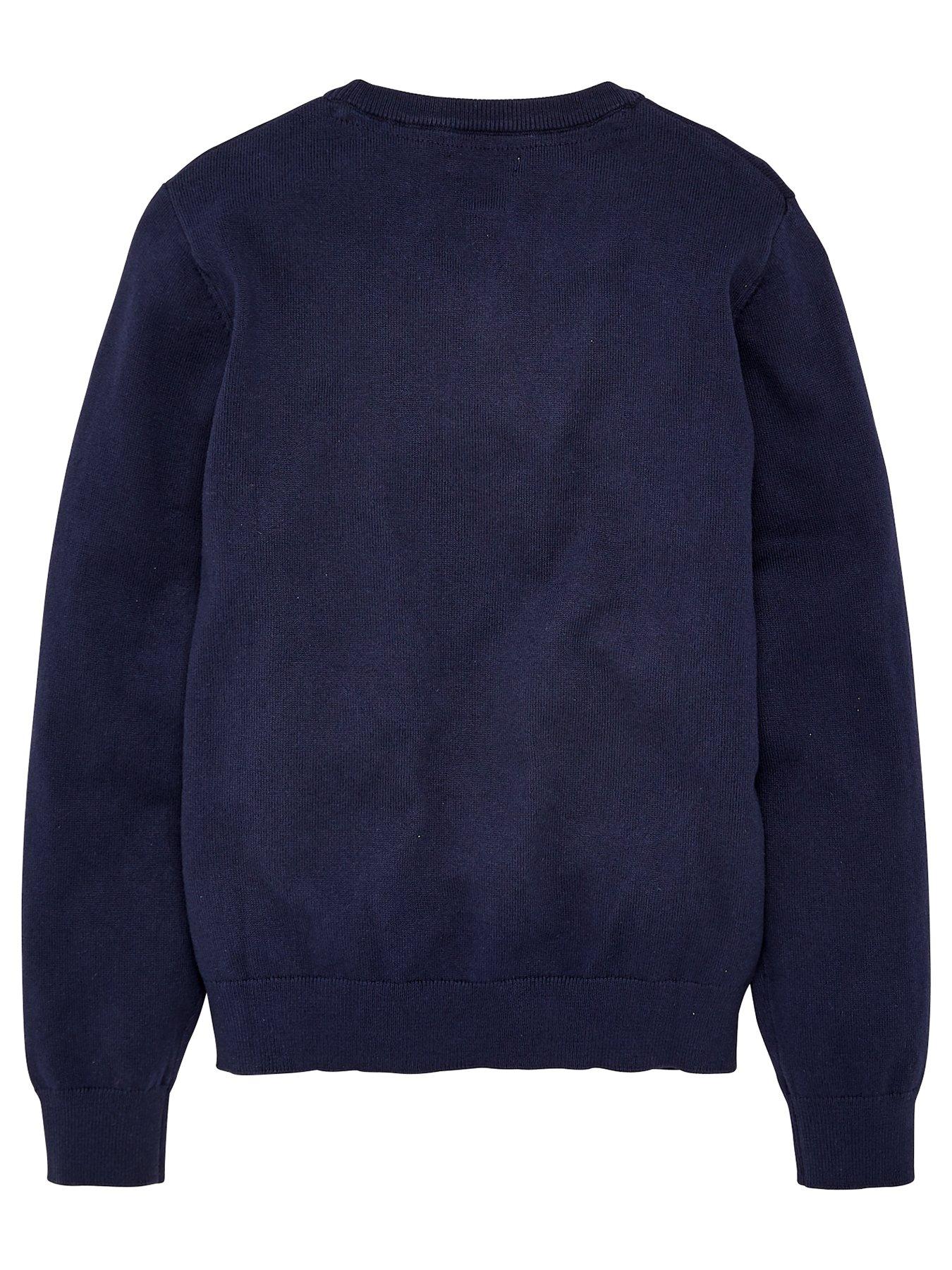 Image 3 of 6 of The Very Collection Unisex 2 Pack V-Neck School Jumpers - Navy
