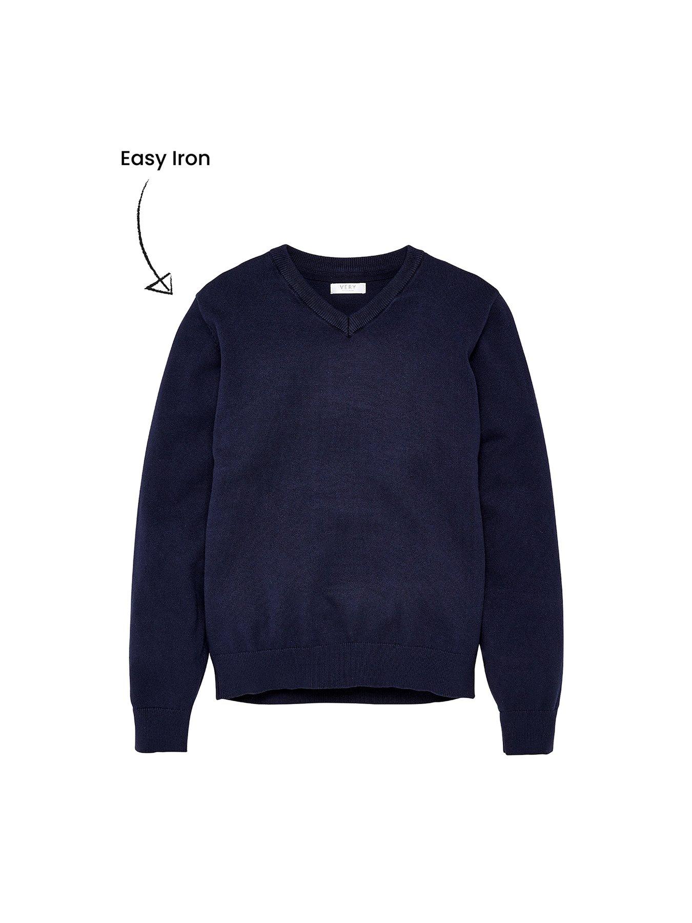 navy round neck school jumper