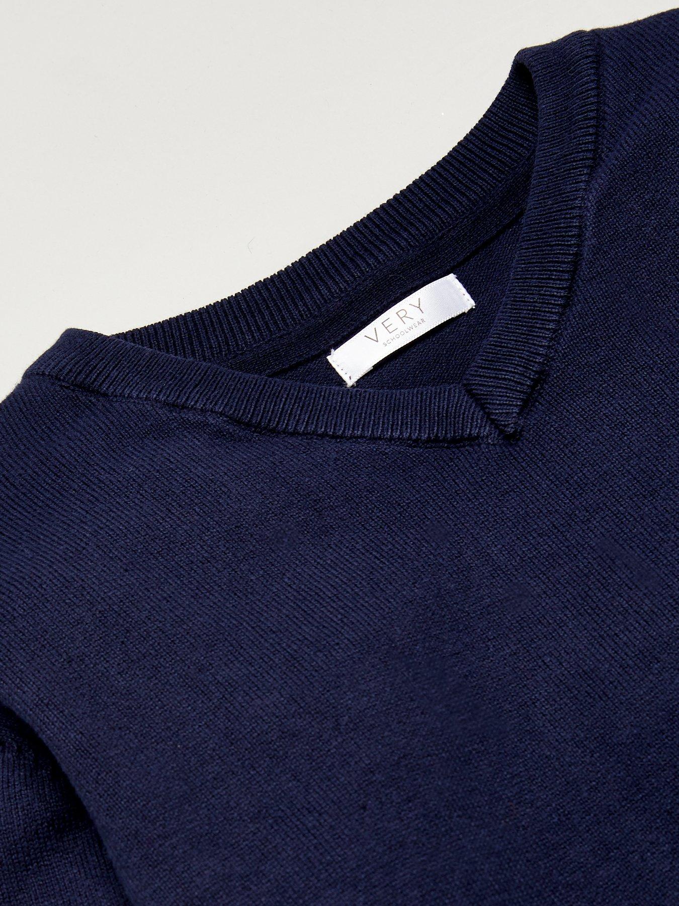 Image 5 of 6 of The Very Collection Unisex 2 Pack V-Neck School Jumpers - Navy