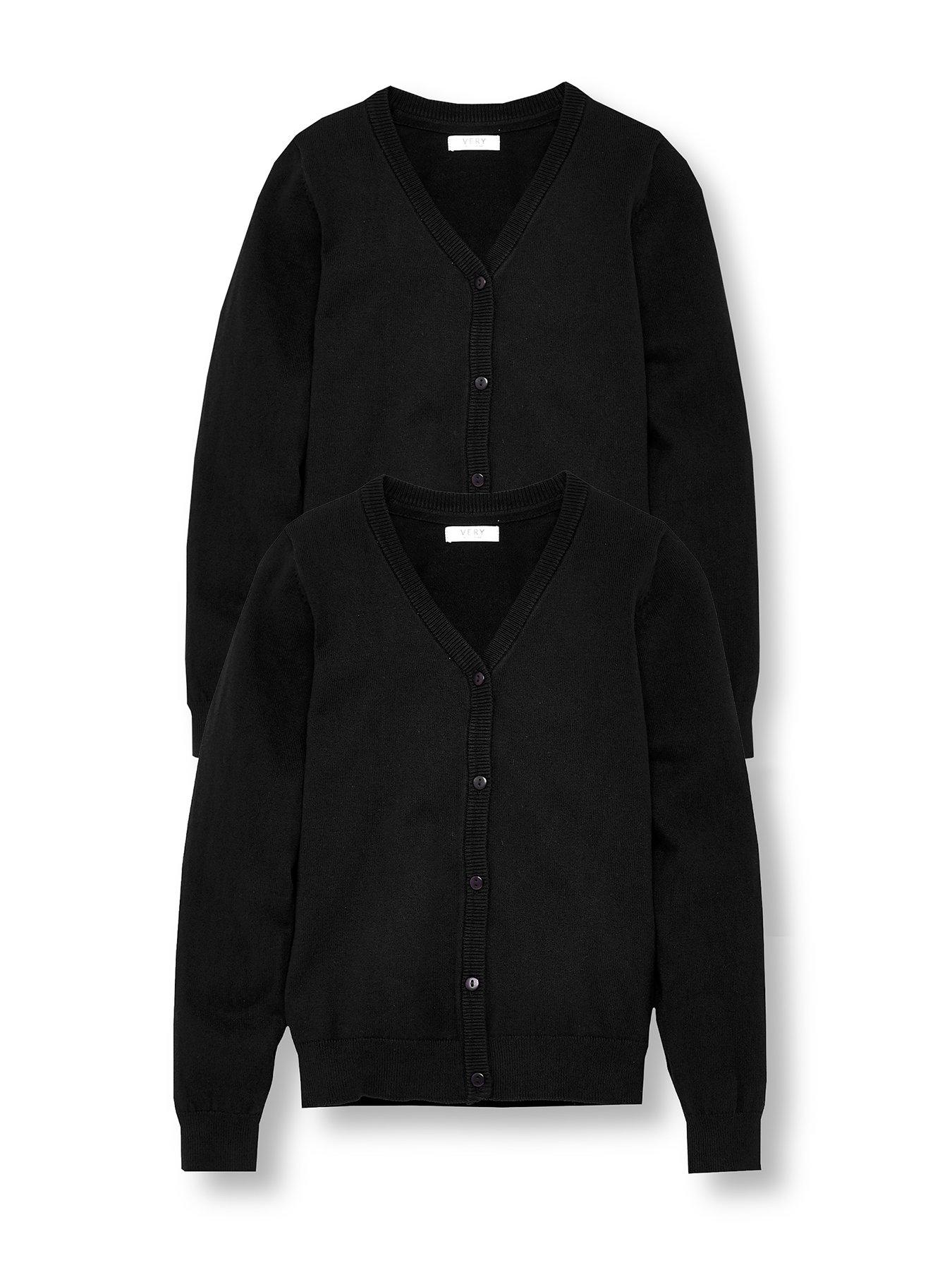 Image 2 of 6 of Everyday Girls 2 Pack School Cardigans - Black