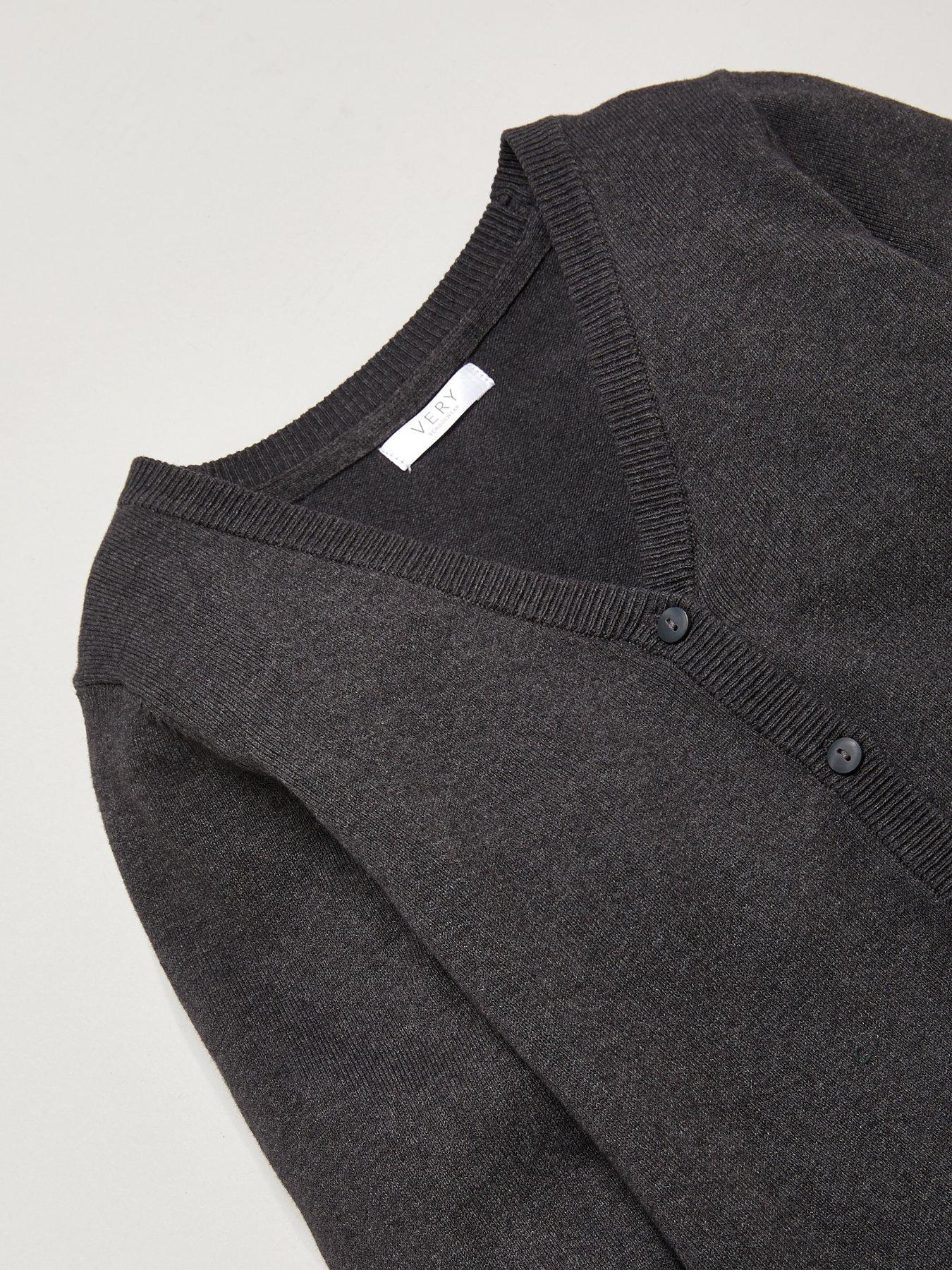 Image 4 of 4 of The Very Collection Girls 2 Pack School Cardigans - Charcoal