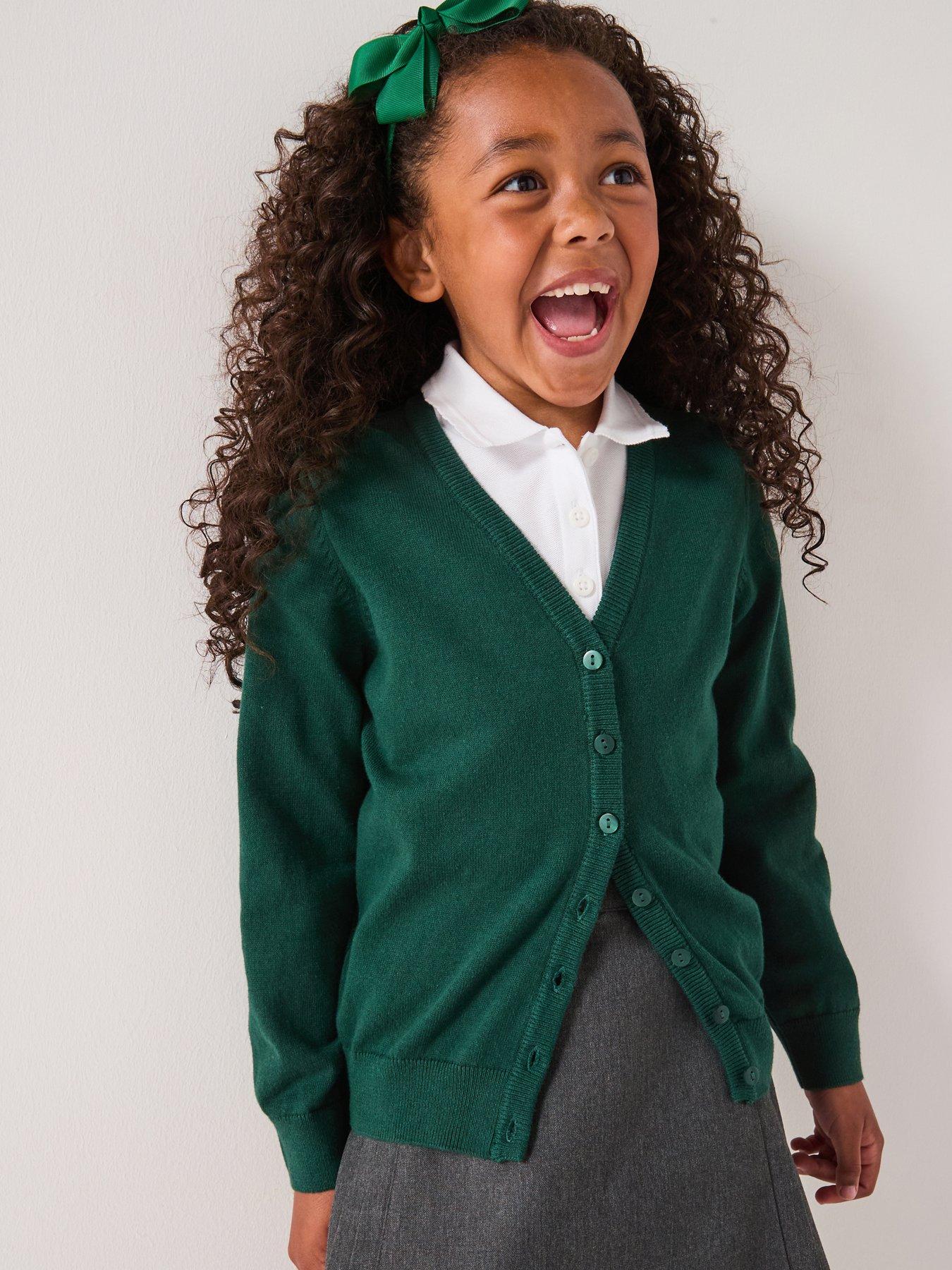 undefined Girls 2 Pack School Cardigans - Green