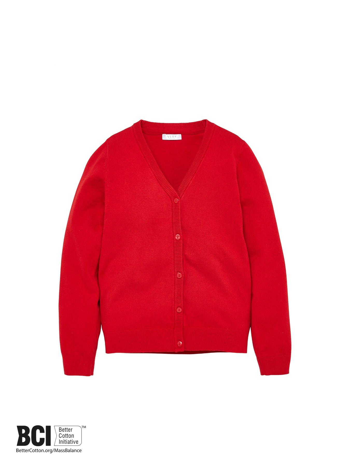 Image 4 of 6 of The Very Collection Girls 2 Pack School Cardigans - Red