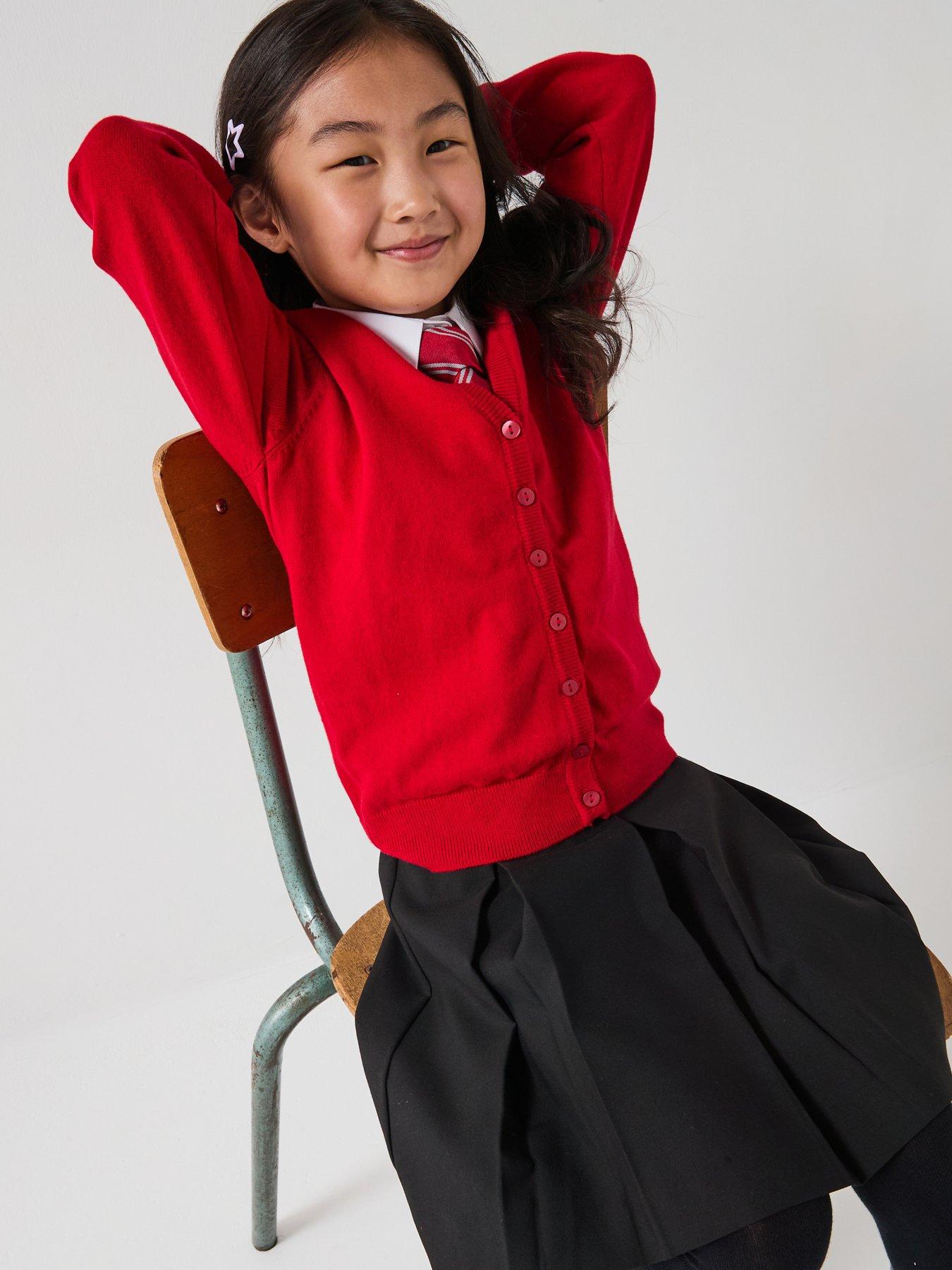 Image 6 of 6 of The Very Collection Girls 2 Pack School Cardigans - Red