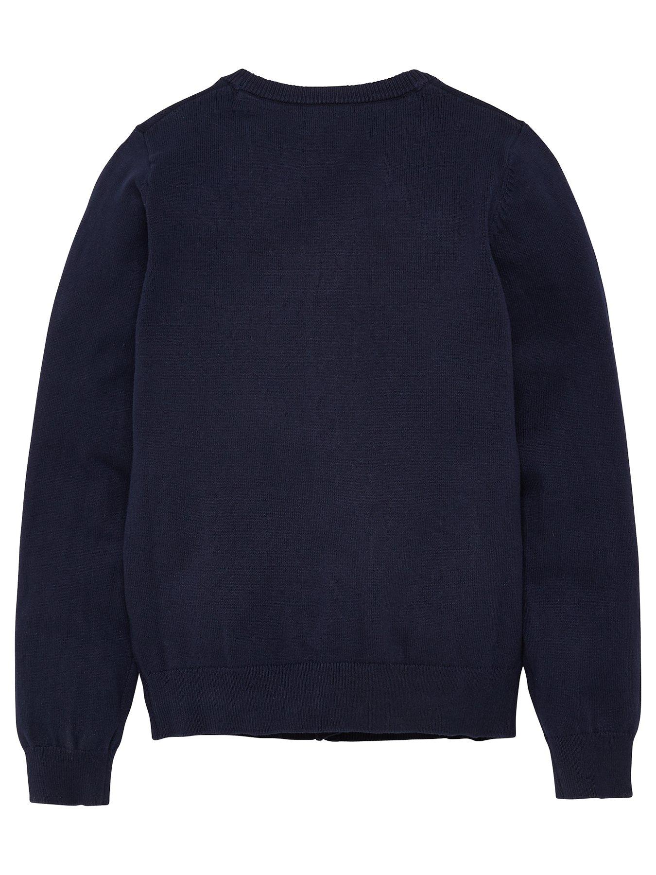 Image 3 of 6 of The Very Collection Girls 2 Pack Cotton-Rich V-Neck Button Cardigans - Navy