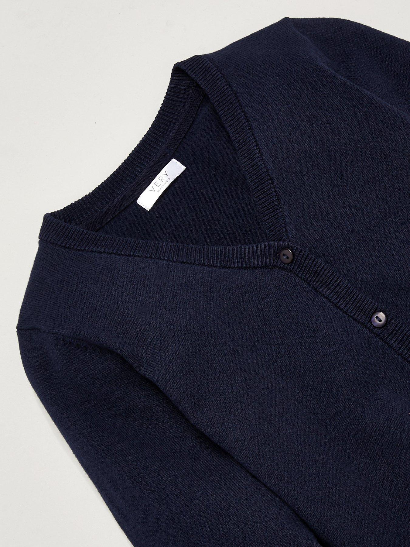 Image 5 of 6 of The Very Collection Girls 2 Pack Cotton-Rich V-Neck Button Cardigans - Navy