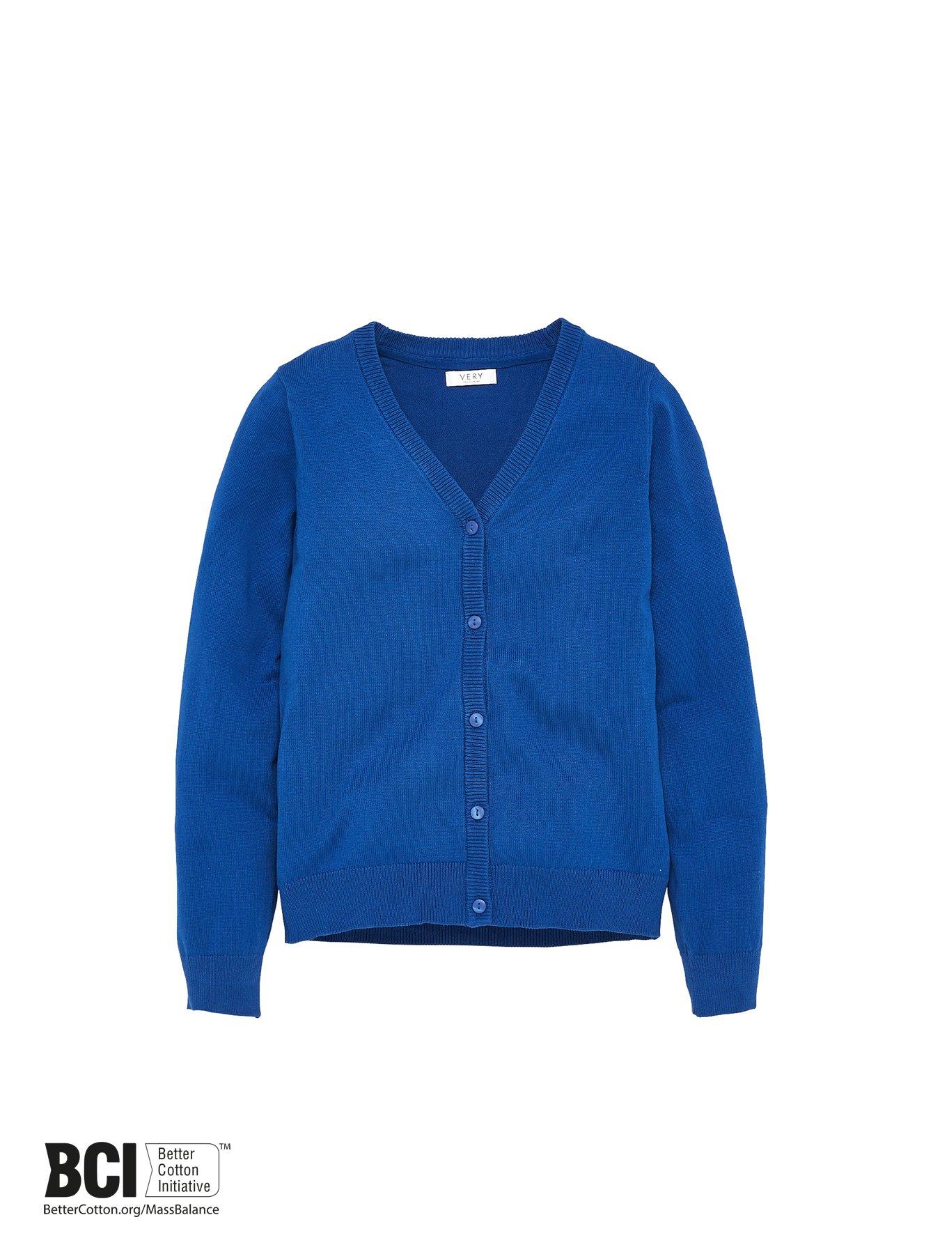 Image 4 of 6 of The Very Collection Girls 2 Pack Cotton-Blend Button Through Cardigans - Royal