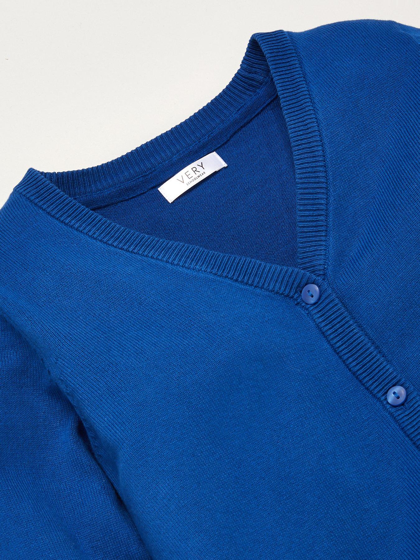 Image 5 of 6 of The Very Collection Girls 2 Pack Cotton-Blend Button Through Cardigans - Royal