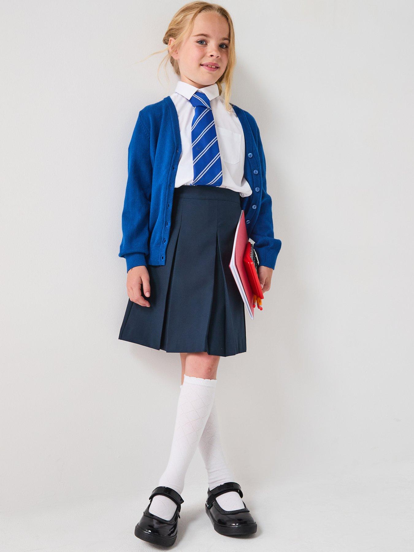 Image 6 of 6 of The Very Collection Girls 2 Pack Cotton-Blend Button Through Cardigans - Royal