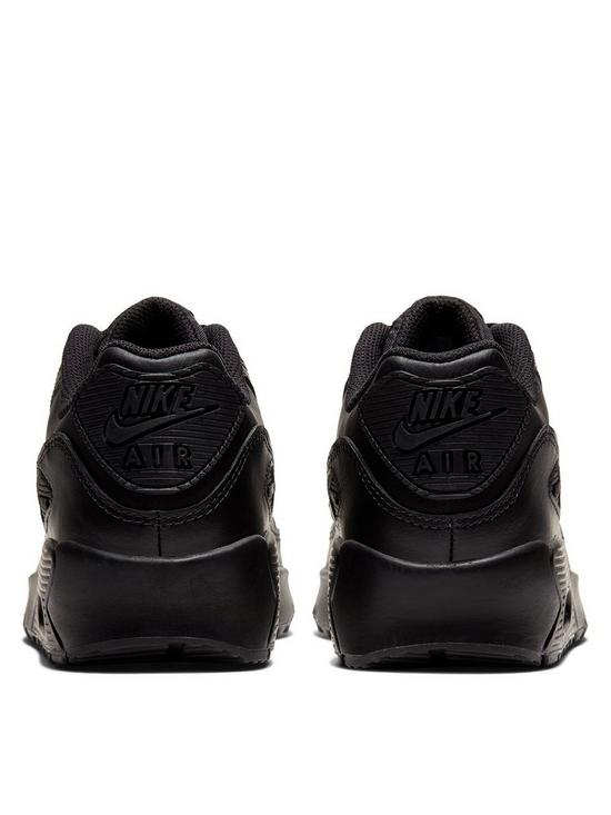 stillFront image of nike-air-max-90-leather-junior-trainer-black