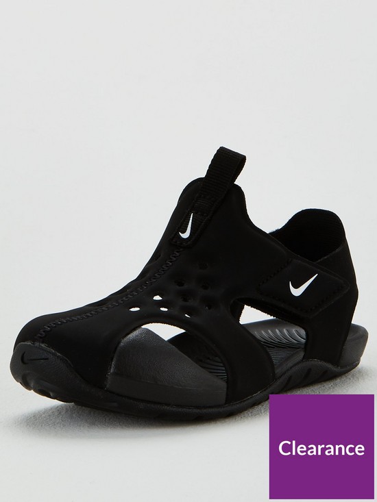 front image of nike-boysnbspsunray-protect-2-td-sandal-black
