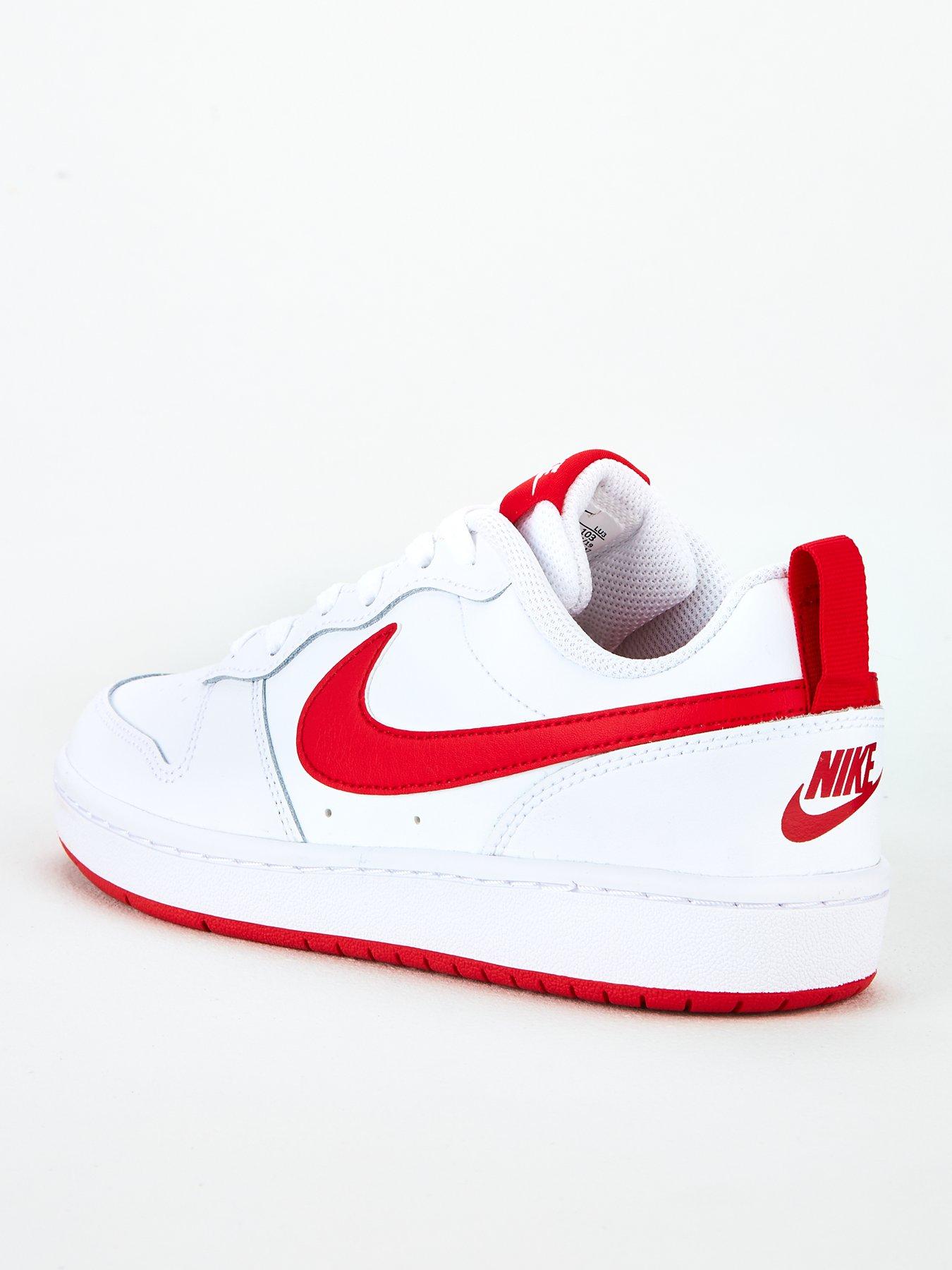 Nike Court Borough Low 2 Junior Trainers White Red Littlewoods Com