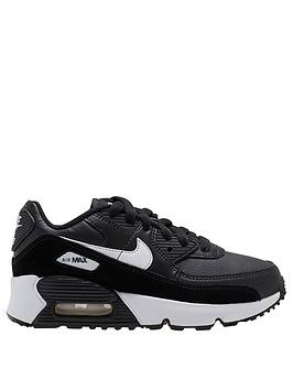Nike Nike Air Max 90 Leather Childrens Trainer - Black/White Picture