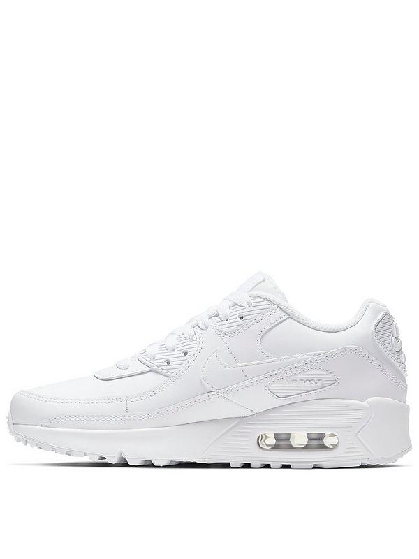 Air Max 90 Leather Junior Trainers - White Air Max 90 Leather Junior Trainers - White