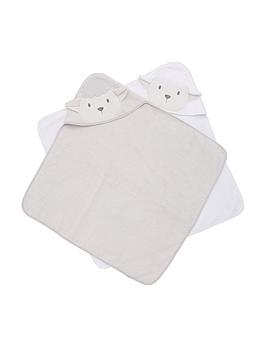 V by Very V By Very Baby Unisex 2 Pack Lamb Premium Towels - Cream Picture